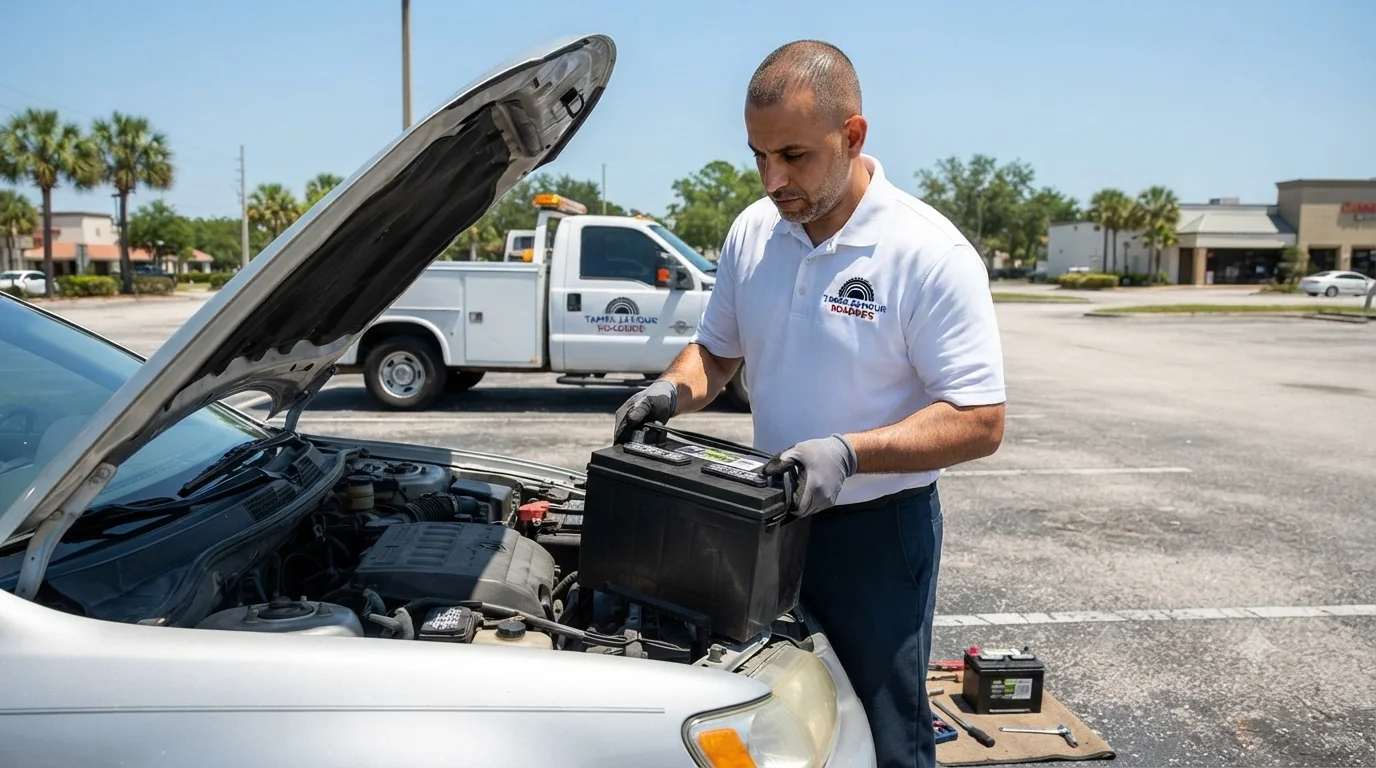 Tampa 24 Hour Roadside technician providing emergency gas & fuel delivery in Tampa, FL